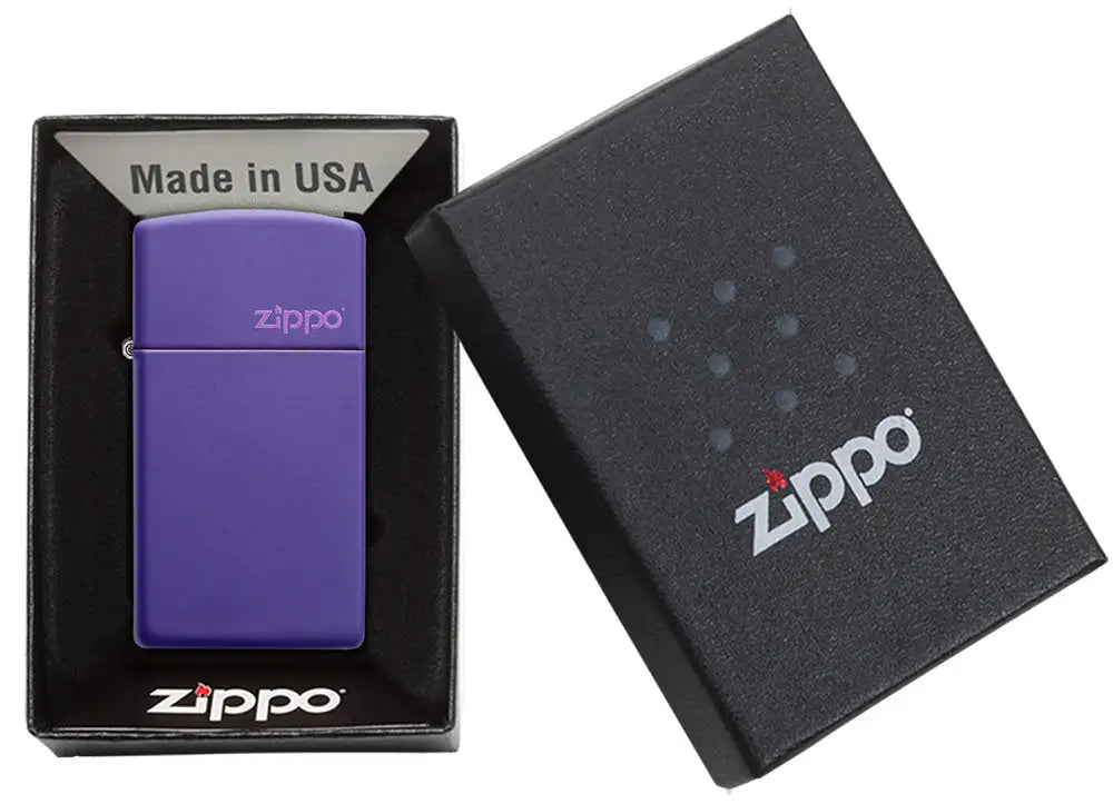 Slim® Purple Matte Zippo Logo