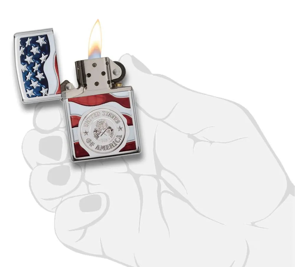 American Stamp on Flag