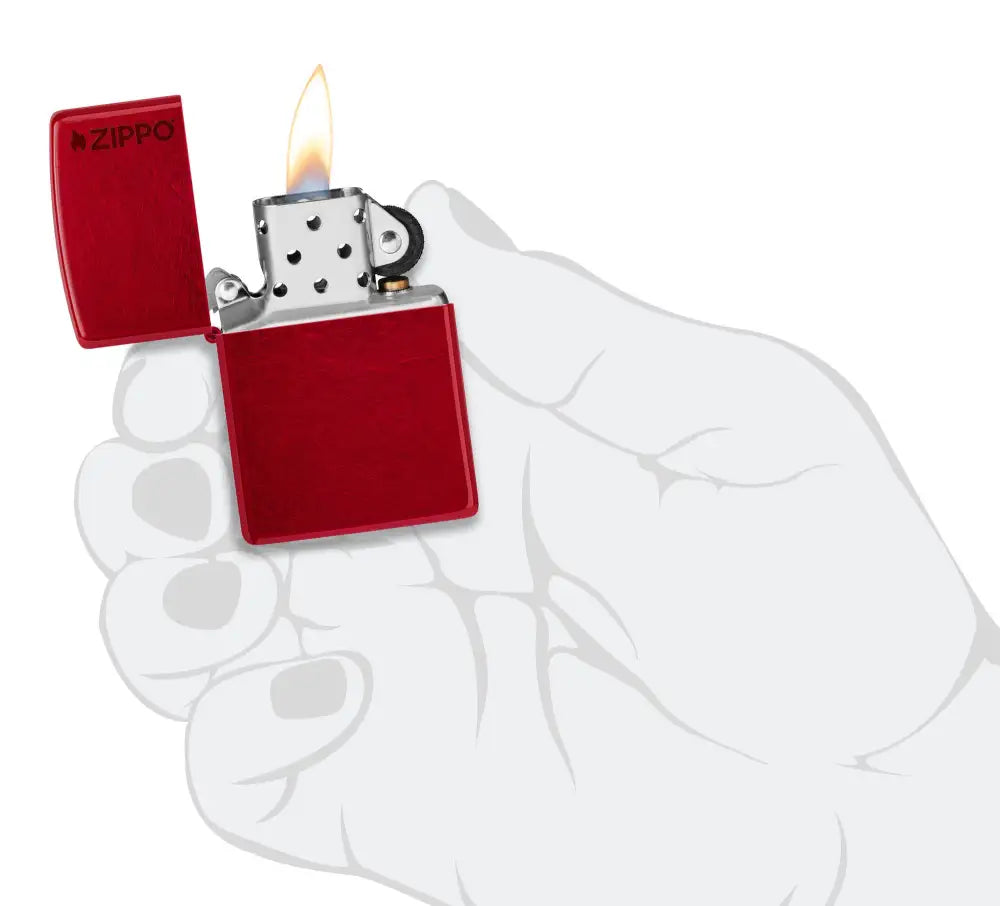 Classic Candy Apple Red Zippo Logo